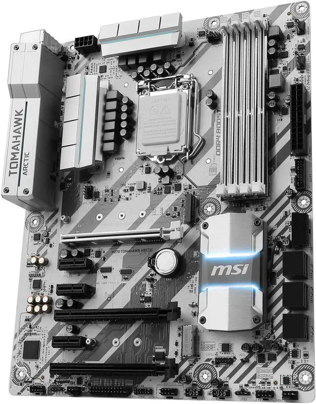 Alt view image 3 of 10 - MSI H270 TOMAHAWK ARCTIC LGA 1151 Intel H270 HDMI USB 3.1 ATX Motherboards - Intel