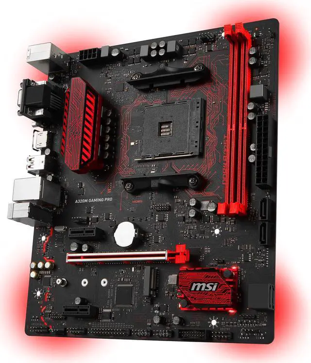Alt view image 6 of 9 - MSI A320M Gaming PRO AM4 AMD A320 USB 3.1 HDMI Micro ATX AMD Motherboard