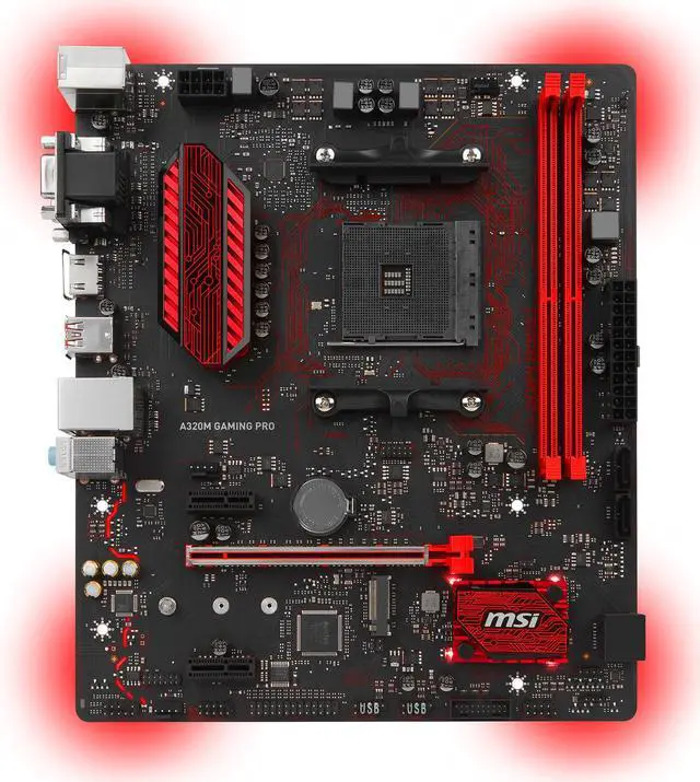 Alt view image 7 of 9 - MSI A320M Gaming PRO AM4 AMD A320 USB 3.1 HDMI Micro ATX AMD Motherboard