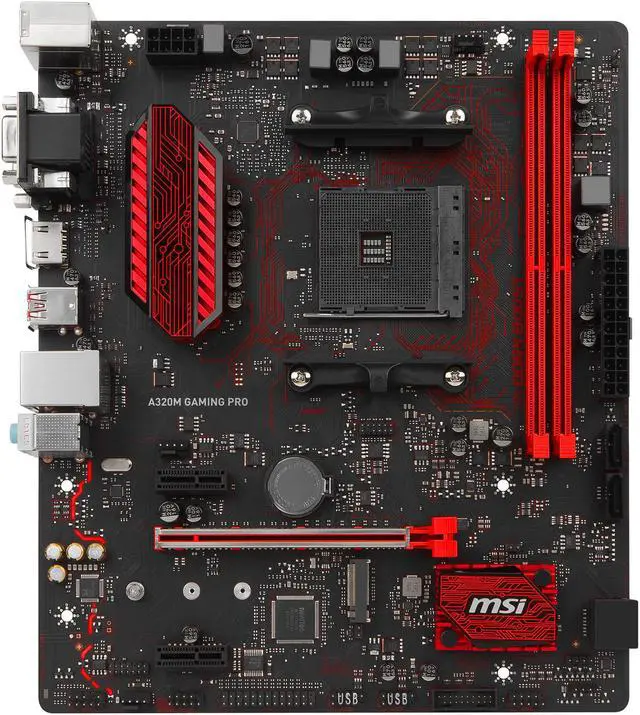Alt view image 4 of 9 - MSI A320M Gaming PRO AM4 AMD A320 USB 3.1 HDMI Micro ATX AMD Motherboard