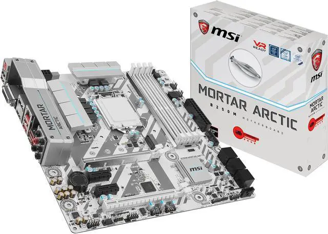 Alt view image 5 of 5 - MSI B250M MORTAR ARCTIC LGA 1151 Intel B250 USB 3.1 Micro ATX Intel Motherboard