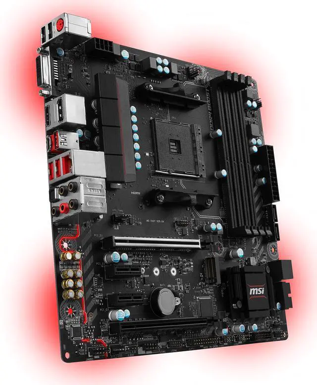 Alt view image 4 of 6 - MSI B350M MORTAR AM4 AMD B350 USB 3.1 HDMI Micro ATX AMD Motherboard
