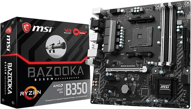 Alt view image 5 of 5 - MSI B350M BAZOOKA AM4 AMD B350 USB 3.1 HDMI Micro ATX AMD Motherboard