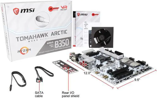 Alt view image 5 of 5 - MSI B350 TOMAHAWK ARCTIC AM4 AMD B350 SATA 6Gb/s USB 3.1 HDMI ATX Motherboards - AMD