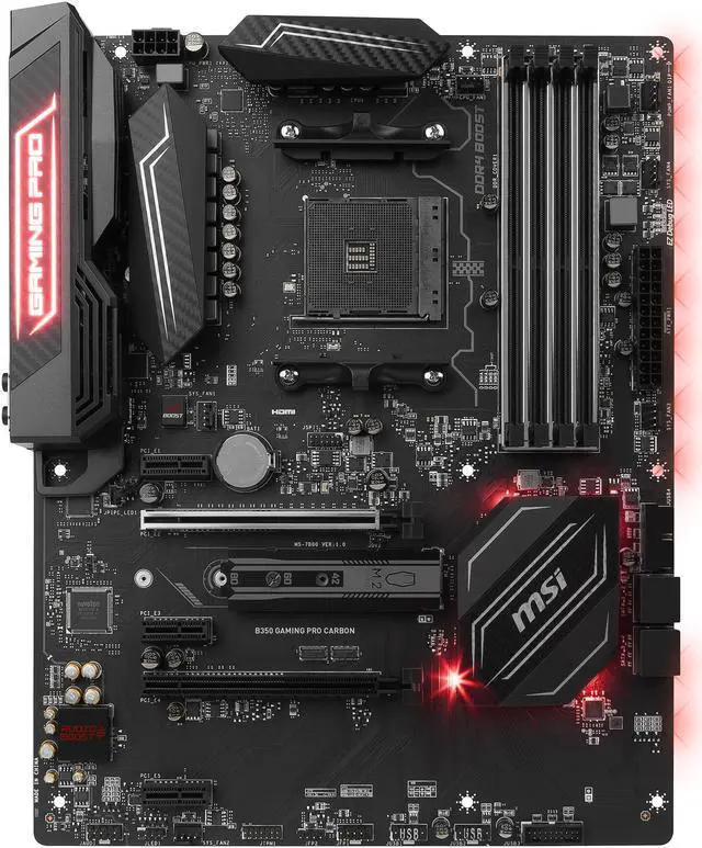 Alt view image 3 of 9 - MSI B350 GAMING PRO CARBON AM4 AMD B350 USB 3.1 HDMI ATX AMD Motherboard