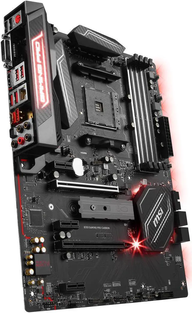 Alt view image 4 of 9 - MSI B350 GAMING PRO CARBON AM4 AMD B350 USB 3.1 HDMI ATX AMD Motherboard