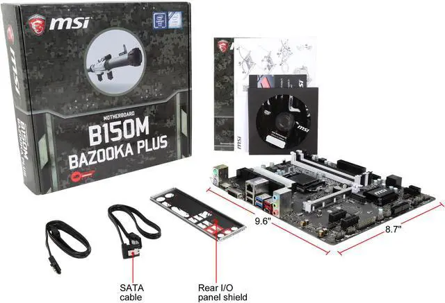 Alt view image 5 of 5 - MSI B150M BAZOOKA PLUS LGA 1151 Intel B150 HDMI SATA 6Gb/s USB 3.1 Micro ATX Motherboards - Intel