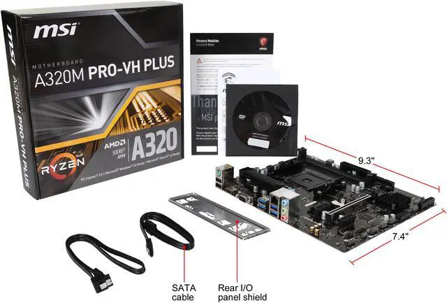 Alt view image 5 of 5 - MSI A320M PRO-VH PLUS AM4 AMD A320 USB 3.1 HDMI Micro ATX AMD Motherboard