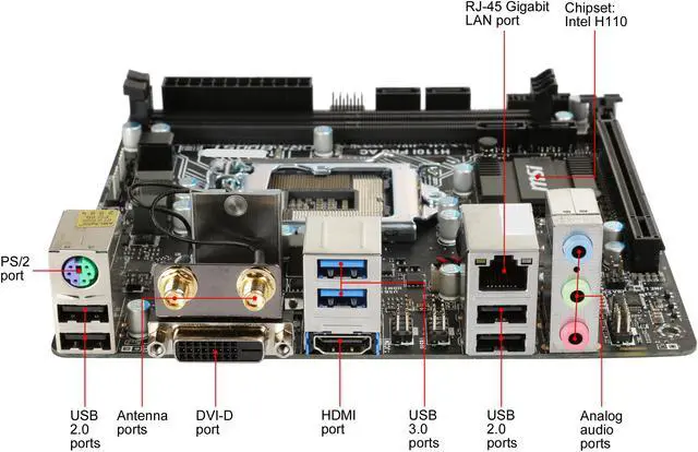 Alt view image 2 of 5 - MSI H110I Pro AC LGA 1151 Intel H110 HDMI USB 3.1 Mini ITX Intel Motherboard