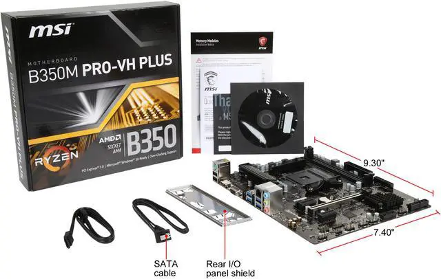 Alt view image 6 of 5 - MSI B350M PRO-VH PLUS AM4 AMD B350 USB 3.1 HDMI Micro ATX AMD Motherboard