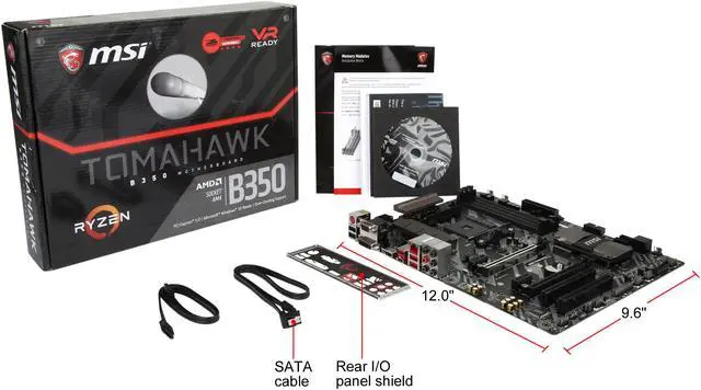 Alt view image 5 of 5 - MSI B350 TOMAHAWK AM4 AMD B350 USB 3.1 HDMI ATX AMD Motherboard
