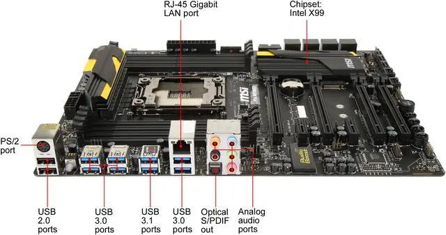 Alt view image 2 of 5 - MSI X99A MPOWER COMES IN NORMAL MSI BOX NOT RETAIL BOX X99A MPOWER LGA 2011-v3 Intel X99 USB 3.1 USB 3.0 ATX Intel Motherboard