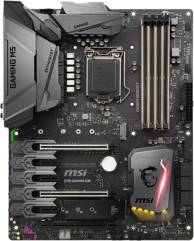 Alt view image 2 of 8 - MSI Z370 GAMING M5 LGA 1151 (300 Series) Intel Z370 HDMI USB 3.1 ATX Intel Motherboard