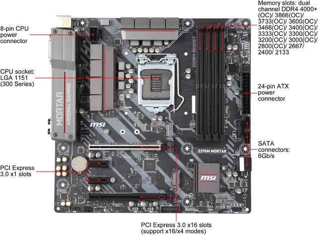 Alt view image 4 of 5 - MSI ARSENAL GAMING Z370M MORTAR LGA 1151 (300 Series) Intel Z370 HDMI USB 3.1 Micro ATX Intel Motherboard