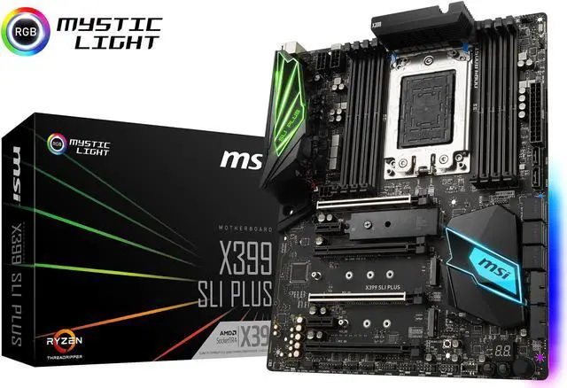 Alt view image 7 of 7 - MSI X399 SLI PLUS sTR4 AMD X399 USB 3.1 ATX Motherboards - AMD