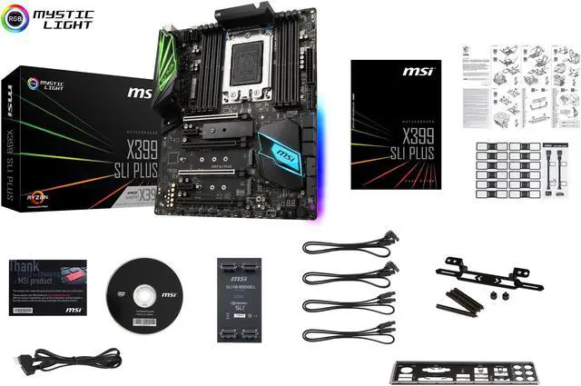 Alt view image 6 of 7 - MSI X399 SLI PLUS sTR4 AMD X399 USB 3.1 ATX Motherboards - AMD