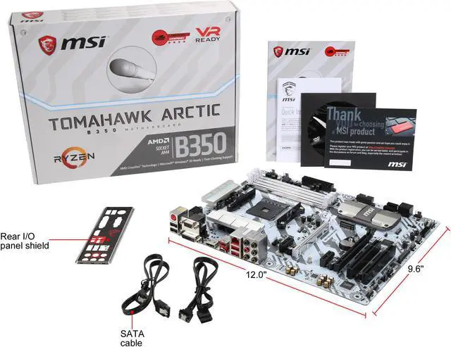 Alt view image 6 of 5 - MSI B350 TOMAHAWK ARCTIC AM4 AMD B350 USB 3.1 HDMI ATX AMD Motherboard