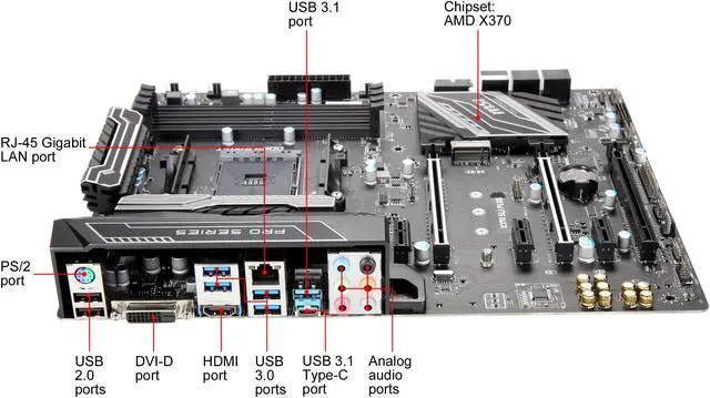 Alt view image 2 of 7 - MSI PRO X370 SLI PLUS AM4 AMD X370 USB 3.1 HDMI ATX AMD Motherboard