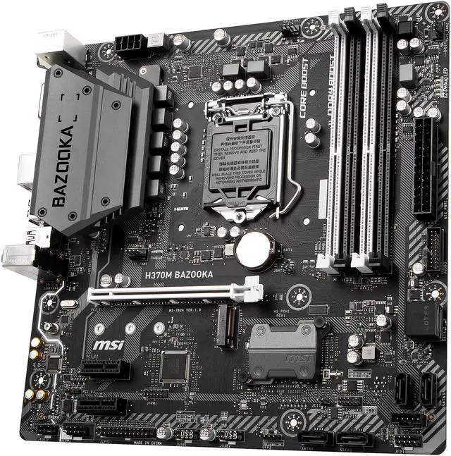 Alt view image 3 of 6 - MSI H370M BAZOOKA LGA 1151 (300 Series) Intel H370 HDMI USB 3.1 Micro ATX Intel Motherboard