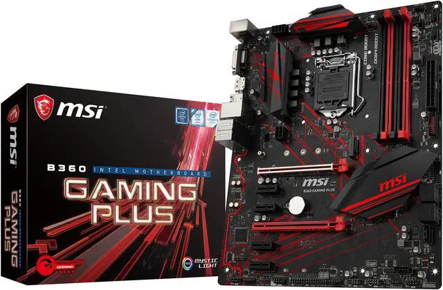 Alt view image 9 of 9 - MSI B360 GAMING PLUS LGA 1151 (300 Series) Intel B360 USB 3.1 ATX Intel Motherboard