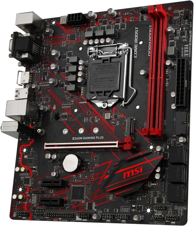 Alt view image 4 of 10 - MSI PERFORMANCE GAMING B360M GAMING PLUS LGA 1151 (300 Series) Intel B360 HDMI USB 3.1 Micro ATX Intel Motherboard
