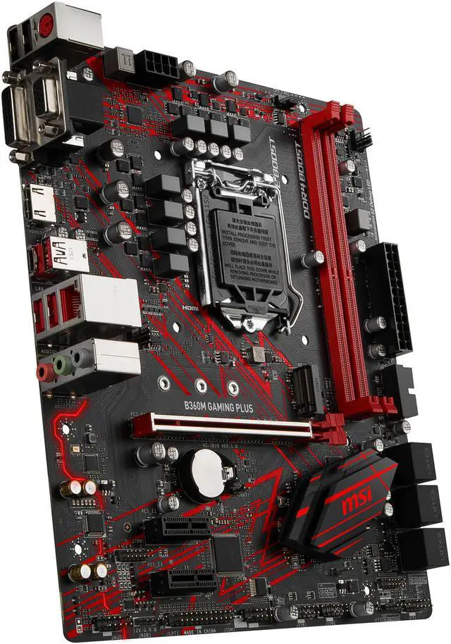 Alt view image 5 of 10 - MSI PERFORMANCE GAMING B360M GAMING PLUS LGA 1151 (300 Series) Intel B360 HDMI USB 3.1 Micro ATX Intel Motherboard