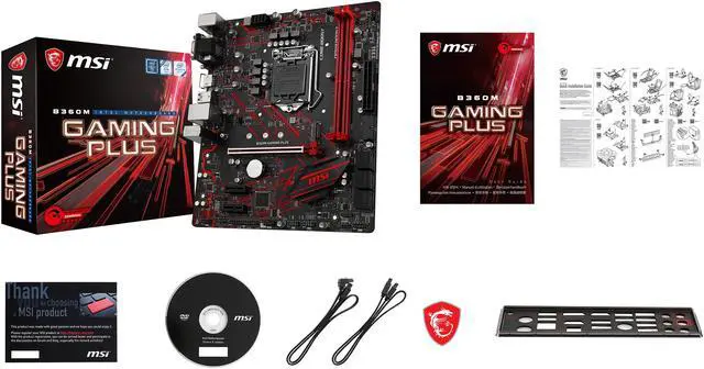 Alt view image 8 of 10 - MSI PERFORMANCE GAMING B360M GAMING PLUS LGA 1151 (300 Series) Intel B360 HDMI USB 3.1 Micro ATX Intel Motherboard