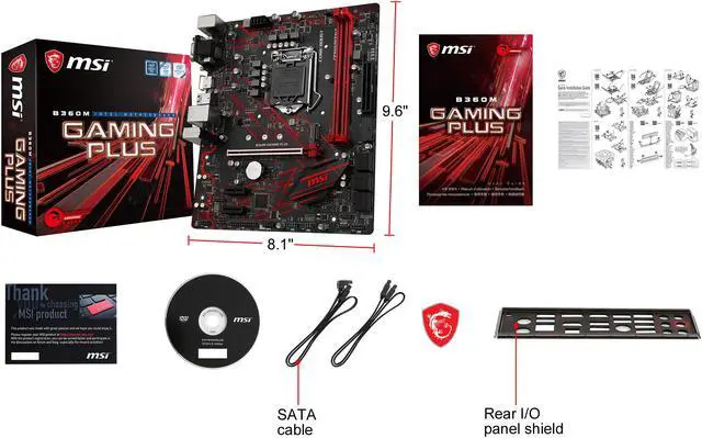 Alt view image 9 of 10 - MSI PERFORMANCE GAMING B360M GAMING PLUS LGA 1151 (300 Series) Intel B360 HDMI USB 3.1 Micro ATX Intel Motherboard