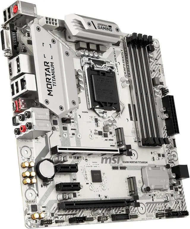 Alt view image 4 of 6 - MSI B360M MORTAR TITANIUM LGA 1151 (300 Series) Intel B360 HDMI Micro ATX Intel Motherboard