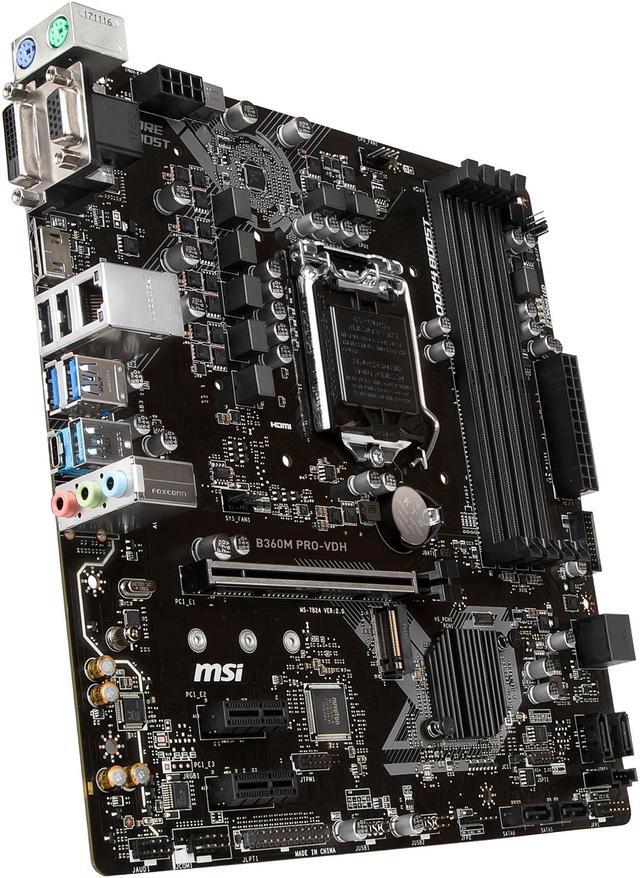 Alt view image 5 of 8 - MSI PRO B360M PRO-VDH LGA 1151 (300 Series) Intel B360 Micro ATX Intel Motherboard