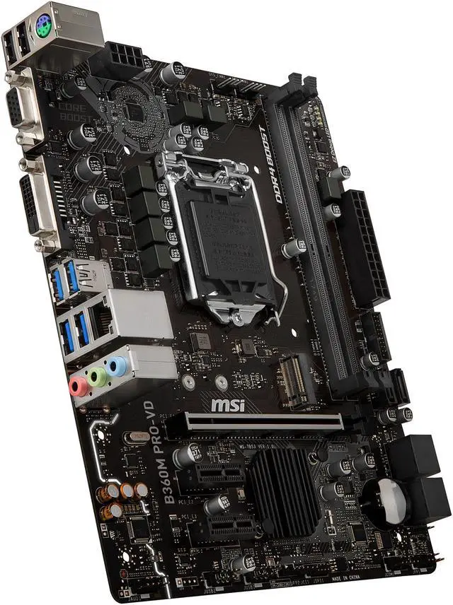 Alt view image 4 of 6 - MSI PRO B360M PRO-VD LGA 1151 (300 Series) Intel B360 Micro ATX Intel Motherboard