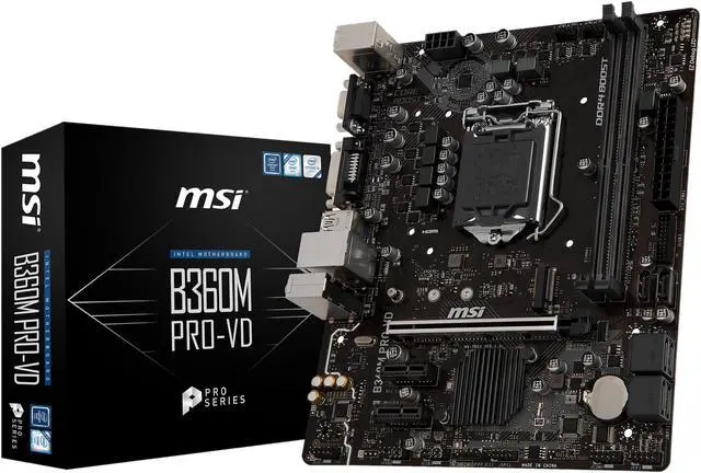 Alt view image 6 of 6 - MSI PRO B360M PRO-VD LGA 1151 (300 Series) Intel B360 Micro ATX Intel Motherboard