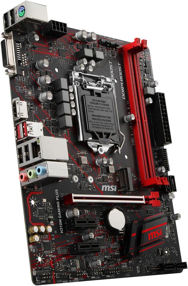 Alt view image 4 of 7 - MSI PERFORMANCE GAMING H310M GAMING PLUS LGA 1151 (300 Series) Intel H310 Micro ATX Intel Motherboard