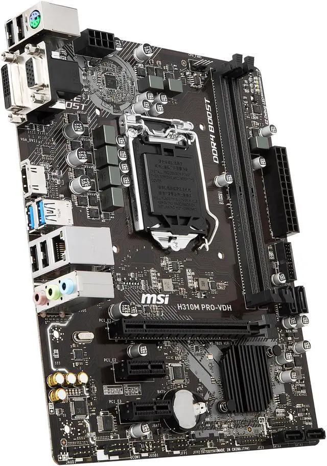Alt view image 4 of 6 - MSI H310M PRO-VDH LGA 1151 (300 Series) Intel H310 HDMI Micro ATX Intel Motherboard
