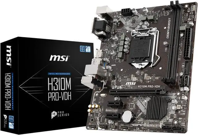 Alt view image 6 of 6 - MSI H310M PRO-VDH LGA 1151 (300 Series) Intel H310 HDMI Micro ATX Intel Motherboard
