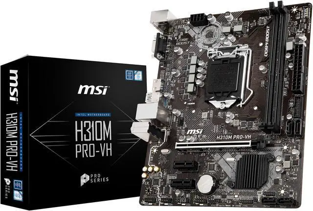 Alt view image 6 of 6 - MSI H310M PRO-VH LGA 1151 (300 Series) Intel H310 HDMI Micro ATX Intel Motherboard