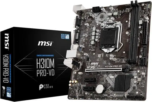 Alt view image 6 of 6 - MSI H310M PRO-VD LGA 1151 (300 Series) Intel H310 Micro ATX Intel Motherboard