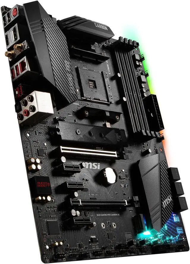 Alt view image 4 of 9 - MSI PERFORMANCE GAMING B450 GAMING PRO CARBON AC AM4 AMD B450 ATX AMD Motherboard