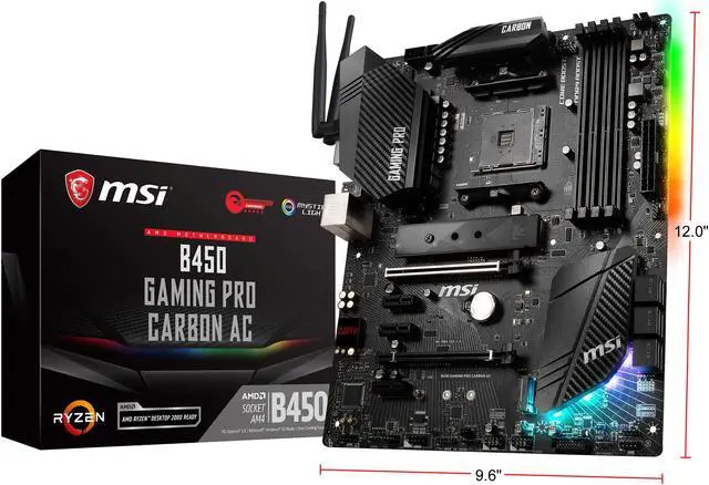 Alt view image 9 of 9 - MSI PERFORMANCE GAMING B450 GAMING PRO CARBON AC AM4 AMD B450 ATX AMD Motherboard