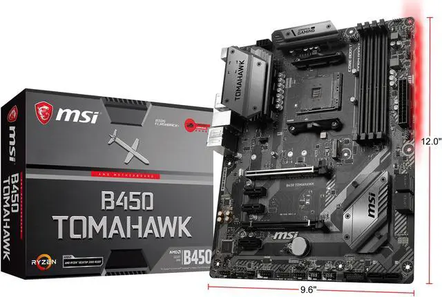 Alt view image 8 of 8 - MSI ARSENAL GAMING B450 TOMAHAWK AM4 AMD B450 USB 3.1 HDMI ATX AMD Motherboard