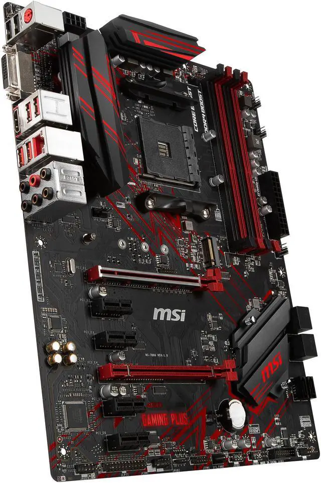 Alt view image 4 of 10 - MSI PERFORMANCE GAMING B450 GAMING PLUS AM4 AMD B450 USB 3.1 HDMI ATX AMD Motherboard