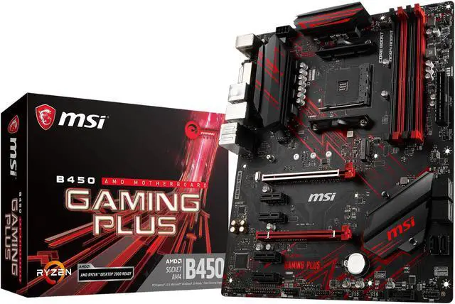 Alt view image 10 of 10 - MSI PERFORMANCE GAMING B450 GAMING PLUS AM4 AMD B450 USB 3.1 HDMI ATX AMD Motherboard