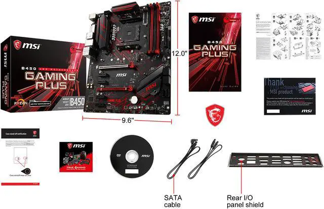 Alt view image 9 of 10 - MSI PERFORMANCE GAMING B450 GAMING PLUS AM4 AMD B450 USB 3.1 HDMI ATX AMD Motherboard