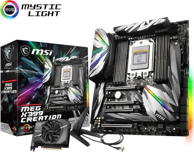 Alt view image 7 of 7 - MSI MEG X399 CREATION sTR4 AMD X399 USB 3.1 Extended ATX AMD Motherboard