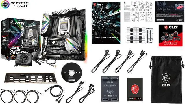 Alt view image 6 of 7 - MSI MEG X399 CREATION sTR4 AMD X399 USB 3.1 Extended ATX AMD Motherboard