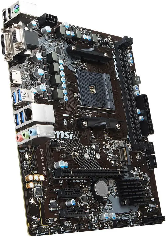 Alt view image 4 of 6 - MSI A320M PRO-M2 AM4 AMD A320 USB 3.1 HDMI Micro ATX AMD Motherboard