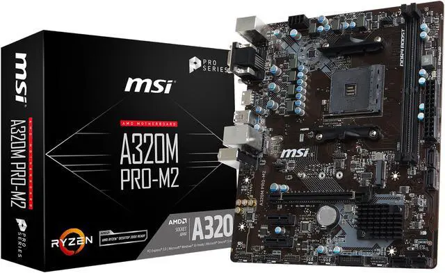 Alt view image 6 of 6 - MSI A320M PRO-M2 AM4 AMD A320 USB 3.1 HDMI Micro ATX AMD Motherboard