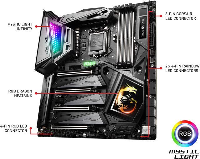 Alt view image 4 of 8 - MSI MEG Z390 GODLIKE LGA 1151 (300 Series) Intel Z390 USB 3.1 Extended ATX Intel Motherboard