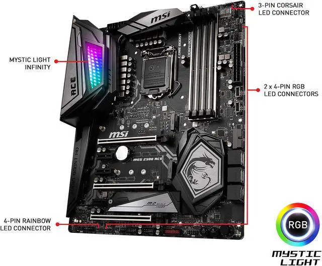 Alt view image 4 of 8 - MSI MEG Z390 ACE LGA 1151 (300 Series) Intel Z390 USB 3.1 ATX Intel Motherboard