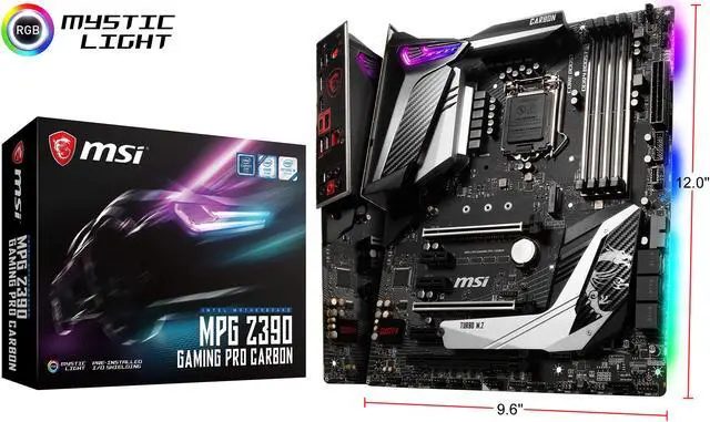 Alt view image 10 of 10 - MSI MPG Z390 GAMING PRO CARBON LGA 1151 (300 Series) Intel Z390 HDMI USB 3.1 ATX Intel Motherboard